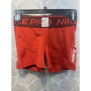 Nike Pro Training Compression Shorts Women's Small Red Running‎ Workout
